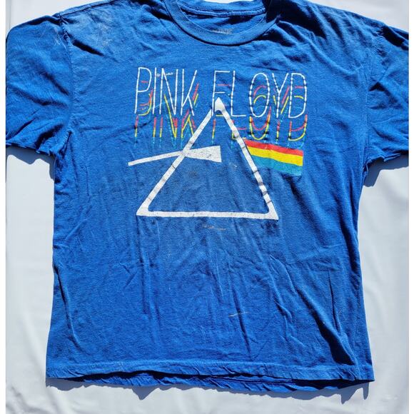 Pink Floyd Dark Side of the Moon Concert T-Shirt Distress Worn Blue Size XXL - Picture 1 of 8
